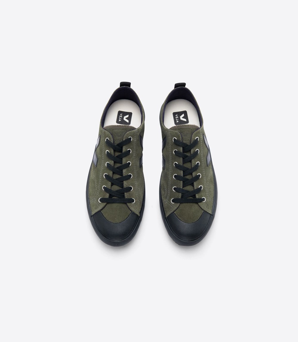 Veja Trainers Womens Olive/Black - Nova Suede - PGTO-83176